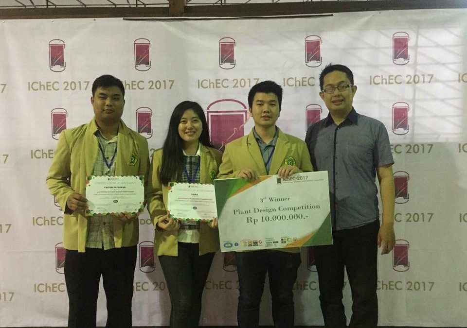 Mahasiswa Teknik Kimia UNPAR Raih Juara dalam Plant Design Competition IChEC 2017