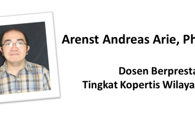 Arenst Andreas Arie, Ph.D.: Dosen Berprestasi ke-2 Tingkat Kopertis Wilayah IV