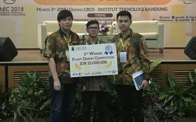 Mahasiswa Teknik Kimia UNPAR Meraih Juara di Plant Design Competition IChEC 2018