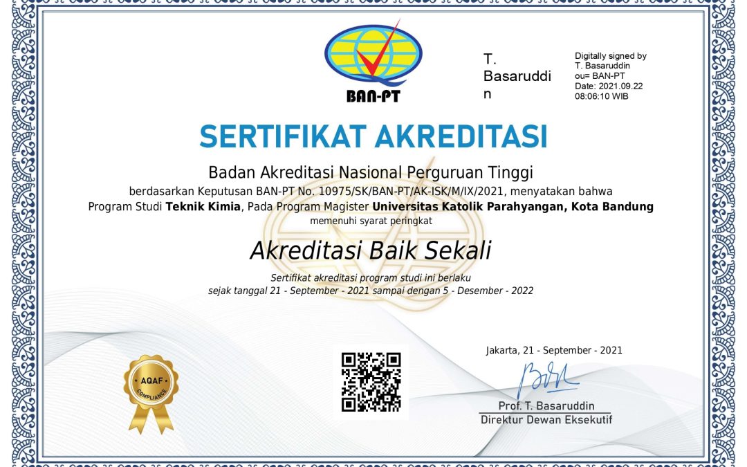 Prodi Magister TK UNPAR Meraih Akreditasi dari BAN-PT